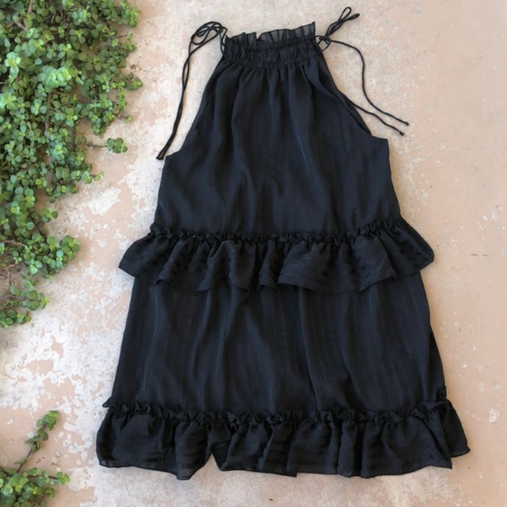 NSR Black Babydoll Tiered Swing Dress (S)